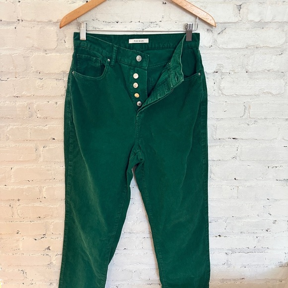 PacSun Green Corduroy Dad Jeans Size 28 High Rise Straight Leg - Picture 6 of 6